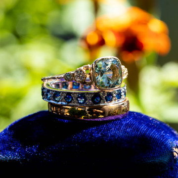 Sapphire 18ct Eternity Ring, Vintage Full Hoop 18k White Gold Wedding Band. Size L.25 / 6.