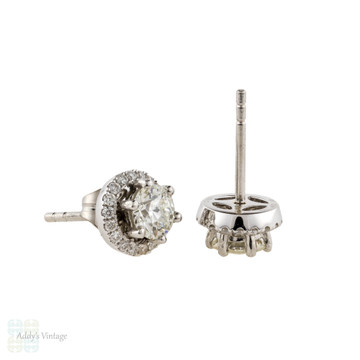 Diamond Earring Halo Jackets, 18ct Gold Stud Enhancers for 5mm, 0.80 - 1ctw Studs.