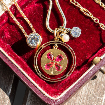 Rex Setting Old European Cut Diamond Pendant, 18ct 18k Gold Crown Rex Setting ...
