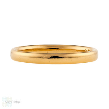 Vintage 22ct Wedding Ring, Narrow 1920s Ladies 22k Gold Wedding Band. Size K.5 / 5.5.