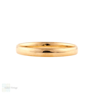 RESERVED Vintage 22ct Wedding Ring, 1920s Narrow Ladies 22k Gold Wedding Band. Size L / 5.75.