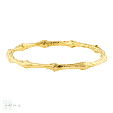 Vintage Tiffany & Co Bamboo Bangle Bracelet 18k 18ct Yellow Gold