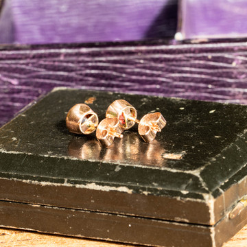 Garnet 9k 9k Rose Gold Bezel Set Stud Earrings, January Birthstone Earrings.