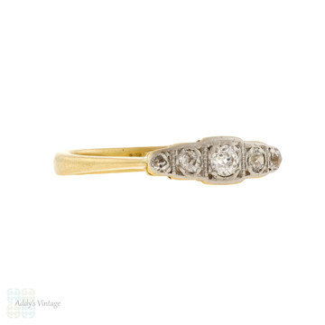 Old European Cut Diamond Ring, Antique Five Stone Band 18ct & Platinum.