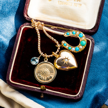 Edwardian Heart Locket, Antique 15ct 15k Gold Pearl Charm Pendant Chester 1900s.