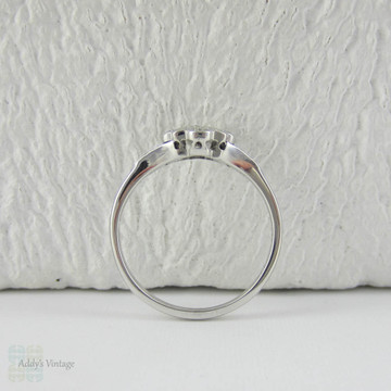 Elegant Art Deco Diamond Engagement Ring, Geometric Diamond Cluster in 18 Carat White Gold.