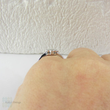Elegant Art Deco Diamond Engagement Ring, Geometric Diamond Cluster in 18 Carat White Gold.