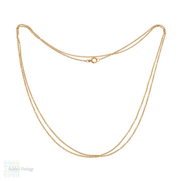 Long Antique 9ct 9k Rose Gold Chain, 99cm / 39 inches long, 5g.