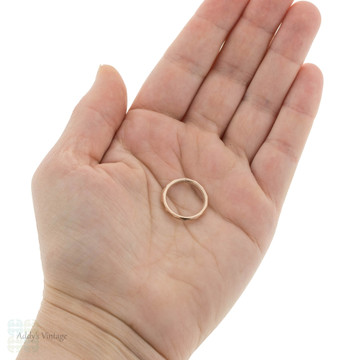 Vintage 9ct Rose Gold Faceted Split Ring, 18.8 mm Pendant Holder.