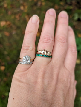 Diamond Daisy Engagement Ring, Antique Edwardian 18ct Platinum Cluster Ring.