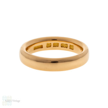 Art Deco 22ct Wedding Ring, Vintage 1920s 22k Rose Gold Band Size L / 5.75.