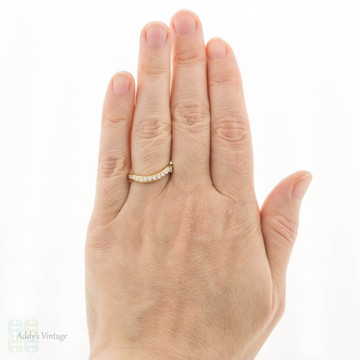 Diamond Eternity Ring, 18ct Yellow Gold Curved Fit Wedding Band Size L.5 / 6.25