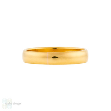 Vintage 22ct Gold Wedding Band, Ladies 1950s Ring Size M.5 / 6.5.