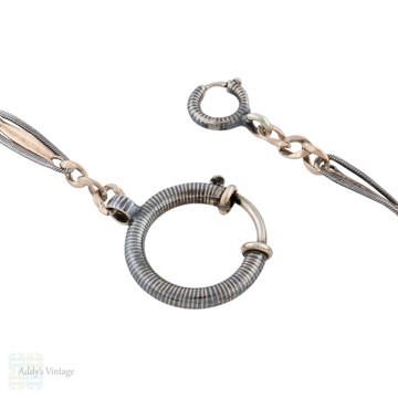 Neillo Fancy Link Antique Necklace with Oversized Bolt Clasp, 49.5 cm / 19.5 inches.