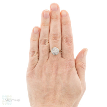 Antique Old Cut Diamond Cluster Ring, 14ct Gold.