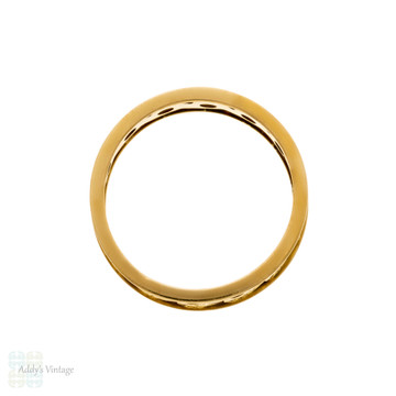 Vintage 18ct Gold Wide Engraved Wedding Ring, Circa 1950s Size L / 5.75.