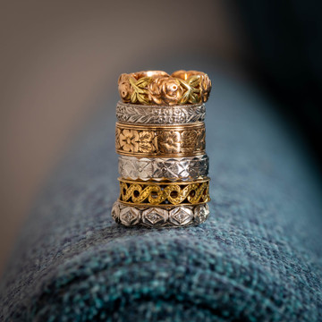 Vintage 18ct Gold Wide Engraved Wedding Ring, Circa 1950s Size L / 5.75.