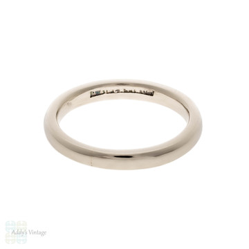 Vintage Ladies Slender Platinum Wedding Ring, Spacer Band Size F.5 / 3.