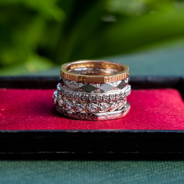 Vintage Floral Engraved 9ct Rose Gold Wedding Ring, Size K / 5.25.