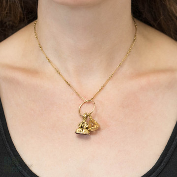 Victorian Faceted Yellow Citrine Gilt Fob, Antique Floral Engraved Pendant.