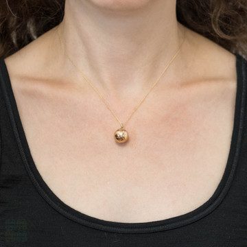 Vintage 9ct Gold Football Charm Pendant, Circa 1970s.