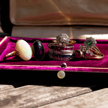 Ruby Chanel Set 18ct White Gold Eternity Full Hoop Ring, Vintage Midcentury.