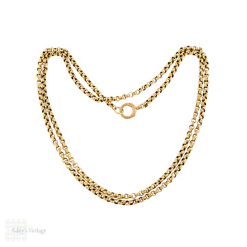 Antique Belcher 9ct Gold Chain, Victorian Necklace with Large Clasp, 87 cm / 34.25 inches.