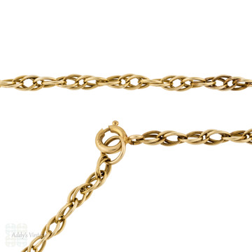 Vintage 9ct 9k Yellow Gold Rope Chain Necklace, 50 cm / 19.75 inches, 8.5g.