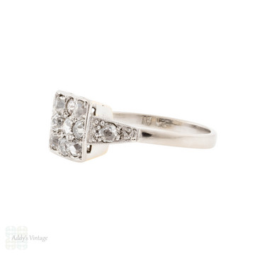 Cobblestone 18ct Diamond Ring, Antique 0.55 ctw Old Mine Cut Cluster Ring.