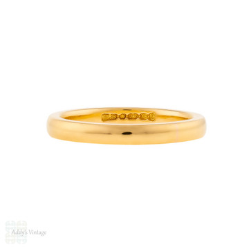 Classic 1950s Vintage 22ct Gold Wedding Ring, Size M / 6.25.