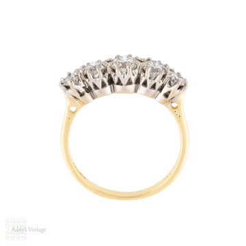 Diamond Five Stone Ring, 1.00ctw Graduated Design Vintage 18ct Ring.