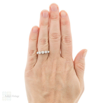 Diamond Five Stone Ring, 1.00ctw Graduated Design Vintage 18ct Ring.