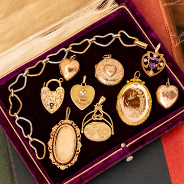 Large Antique Engraved 9ct Gold Heart Padlock, Love Heart Lock Pendant.
