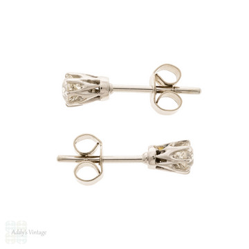 Antique Old Cut Diamond 18ct Stud Earrings, 0.36ctw.