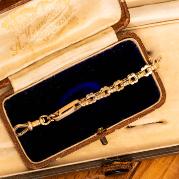 Antique Fancy Link 9ct Gold Chain Extender with Dog Clip Clasp, 8cm / 3.1 inches.