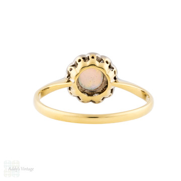 Opal & Diamond Antique Cluster Ring, 18ct & PLAT.