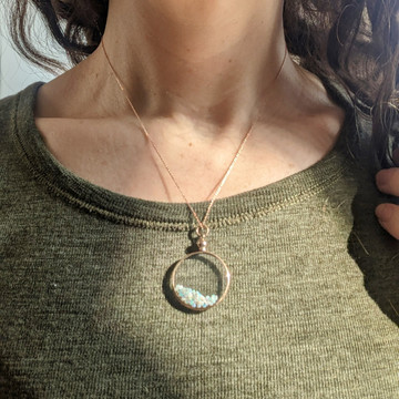 Antique Edwardian 9ct Gold Opal Shaker Locket, Screw Top Pendant.