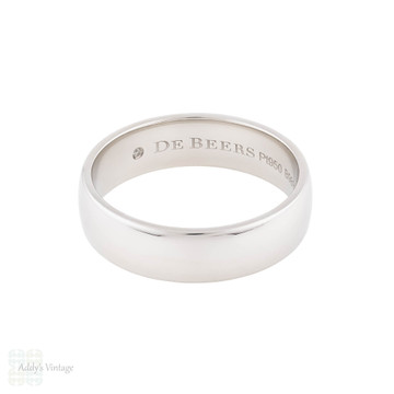 Platinum DeBeers Men's Heavy 6mm Court Fit Wedding Band, Size T.5 / 10.