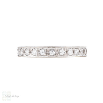 Vintage 18ct Gold & White Spinel Eternity Ring, Size N / 6.75.