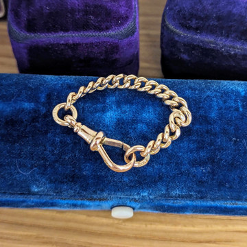 Antique 9ct Gold Chain Extender with Dog Clip Clasp, 8cm / 3.15 inches (4.9g)