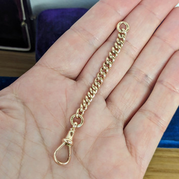 Antique 9ct Gold Chain Extender with Dog Clip Clasp, 8cm / 3.15 inches (4.9g)