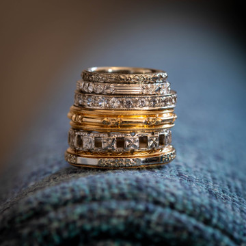 Vintage Men's Two Tone 14k Gold Wedding Ring, Size T.5 / 9.75.