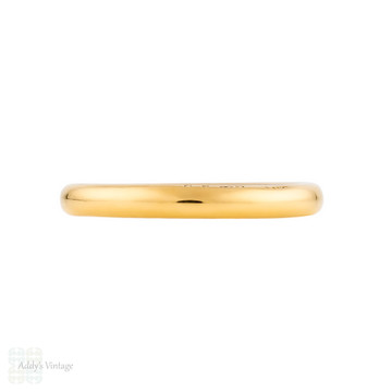Antique 22ct Gold & Platinum Narrow Two-Tone Wedding Ring,  Size K / 5.25.