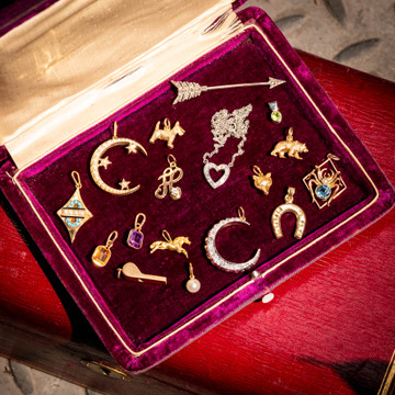 Antique Running Horse Pendant, 18ct Gold Charm.