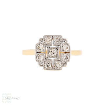 Art Deco Diamond Halo Engagement Ring, 0.30ctw Circa 1920s.