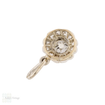 Victorian Old Mine Cut Diamond Flower Shape Cluster Pendant, 0.40ctw.