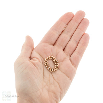 Antique 9ct Gold Curb Link Chain Ring, Size N / 6.75.