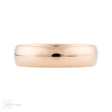 Antique Victorian 9ct Rose Gold Wedding Ring, Glasgow 1892, Size O.5 / 7.5.
