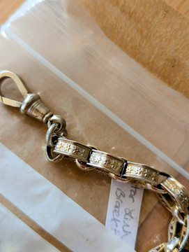 Antique Star Link Sterling Silver Bracelet with Dog Clip Clasp, Small Wrist Size.