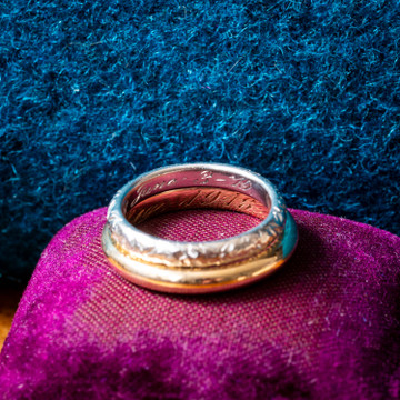 Classic Antique 14k Yellow Gold Wedding Ring, 1918 Inscription, Size N.5 / 7.